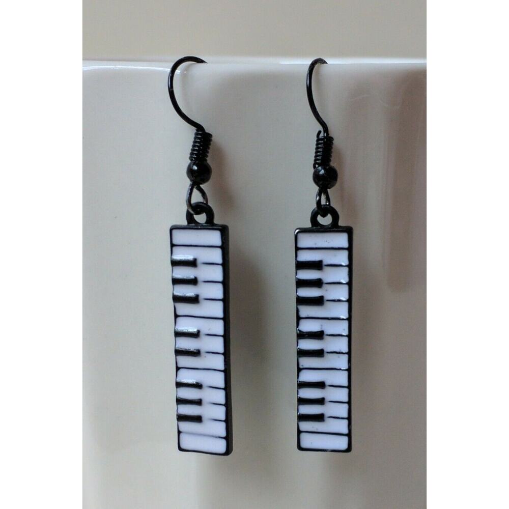 4/$20 New Dangle Earrings Piano Keys Keyboard Music Art Gift